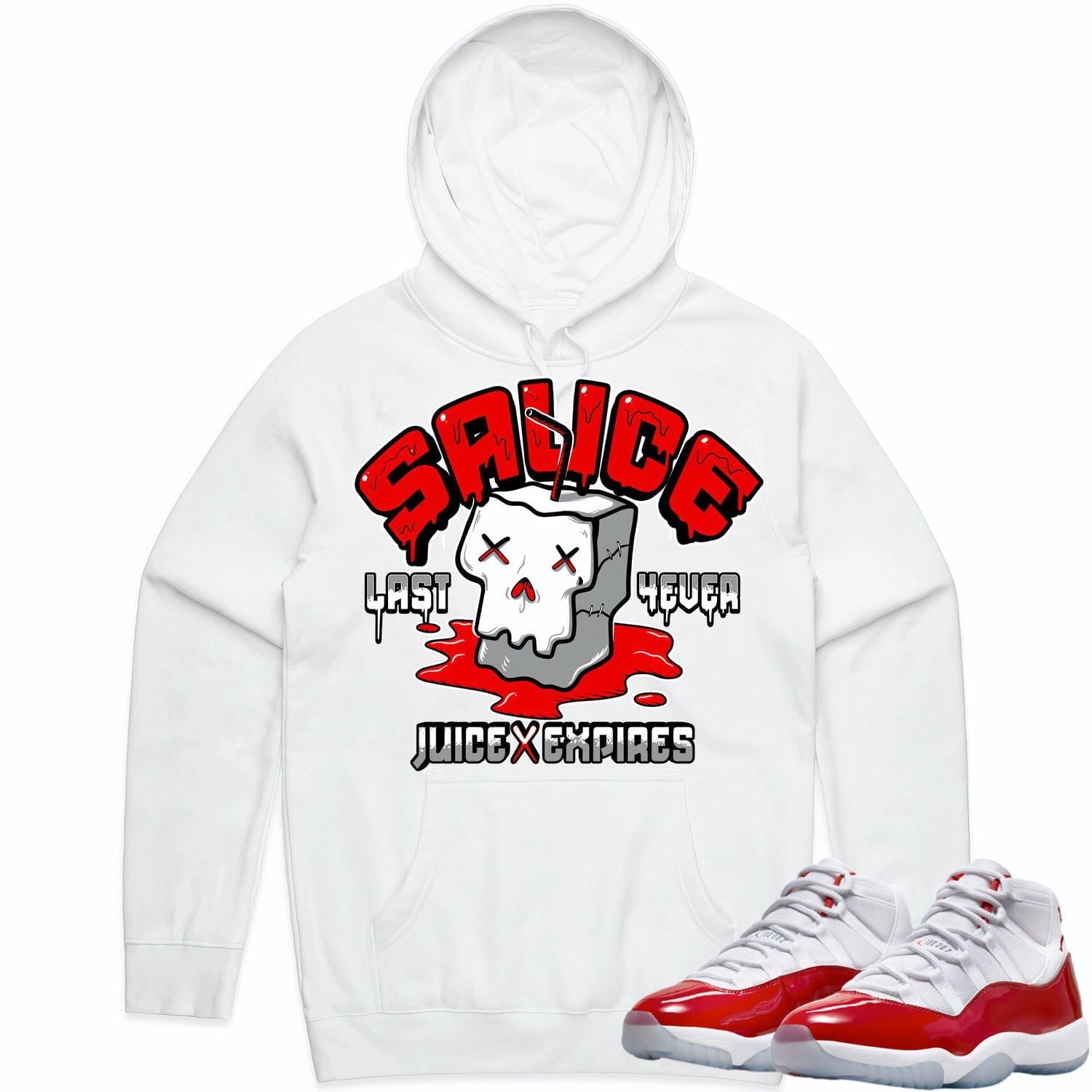 Jordan 11 Cherry 11s Hoodie to Match - RED SAUCE