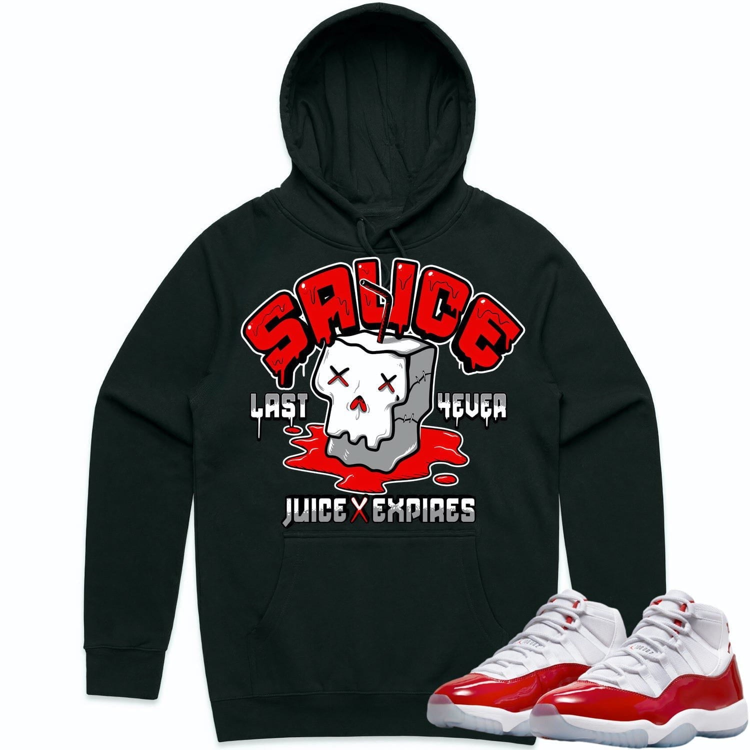 Jordan 11 Cherry 11s Hoodie to Match - RED SAUCE