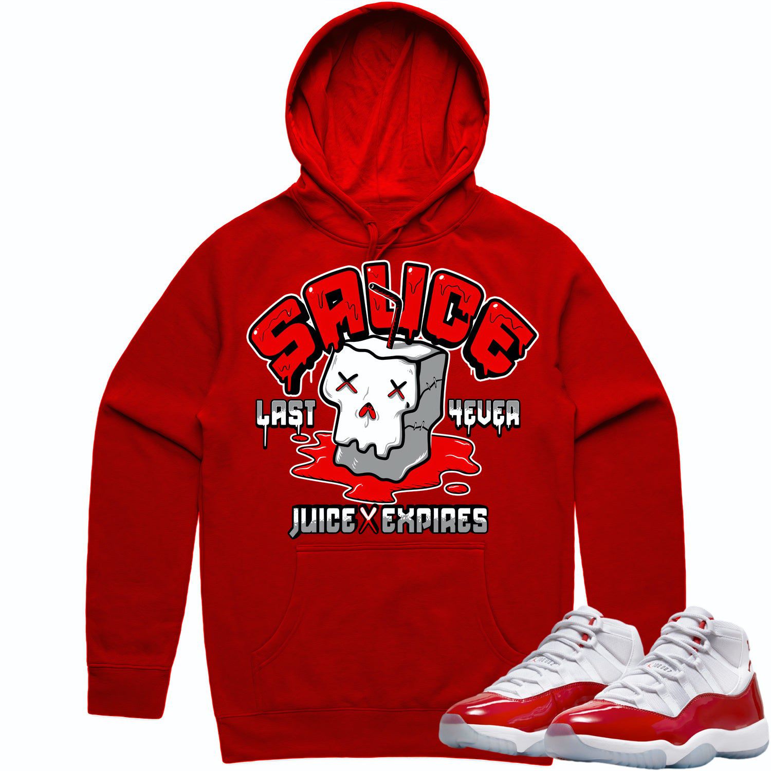 Jordan 11 Cherry 11s Hoodie to Match - RED SAUCE