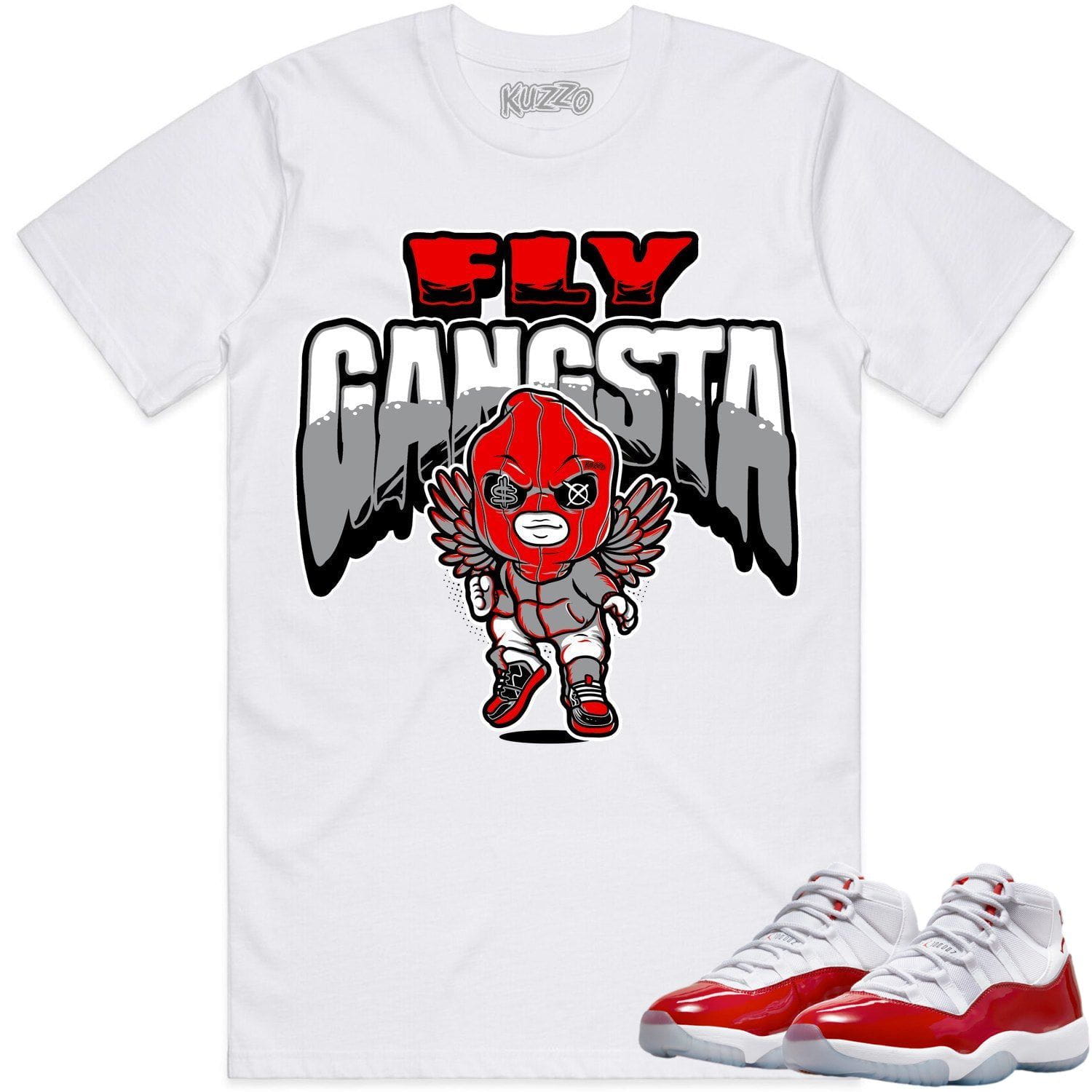 Jordan 11 Cherry 11s Shirt to Match - RED FLY GANGSTA