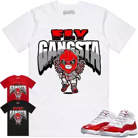 Jordan 11 Cherry 11s Shirt to Match - RED FLY GANGSTA