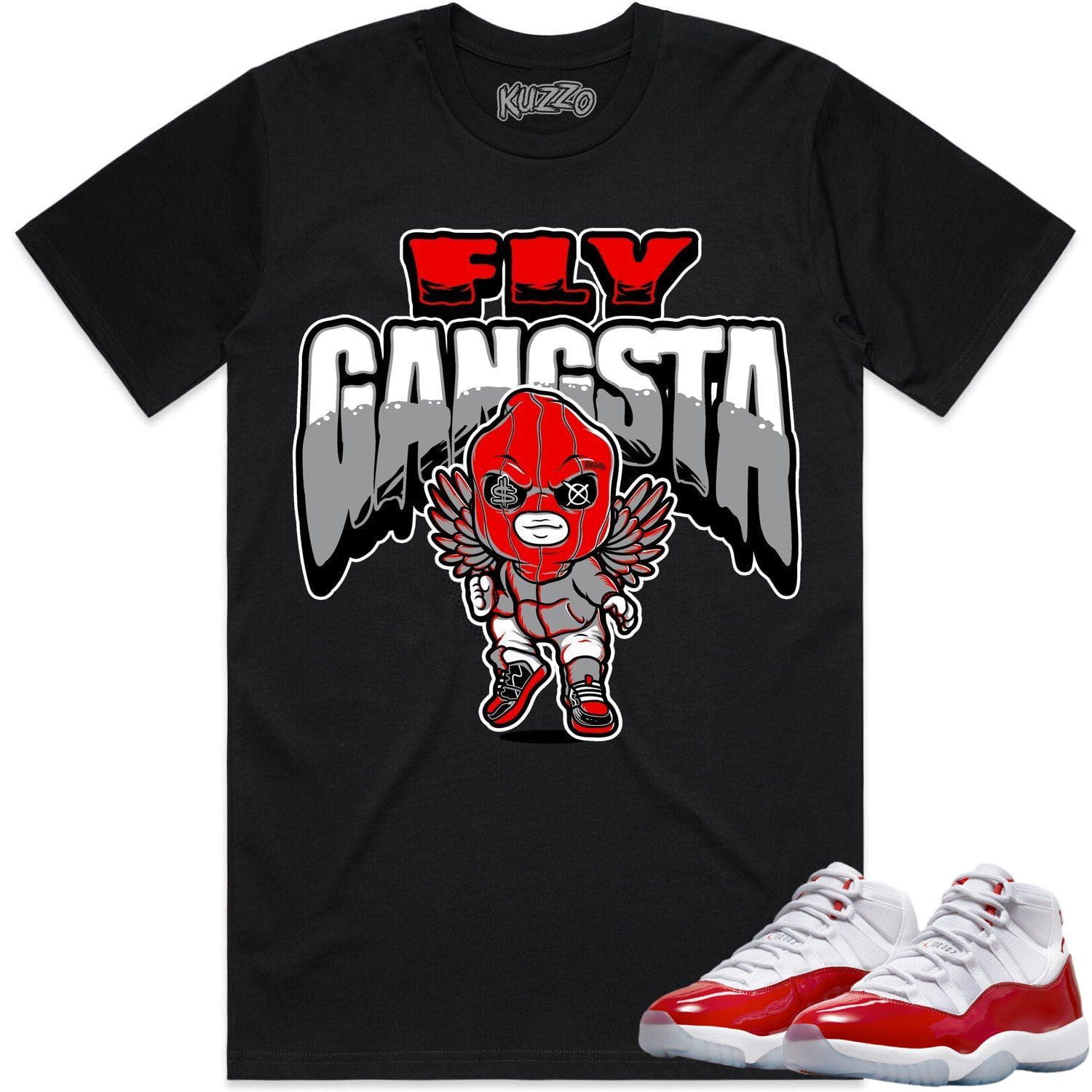 Jordan 11 Cherry 11s Shirt to Match - RED FLY GANGSTA