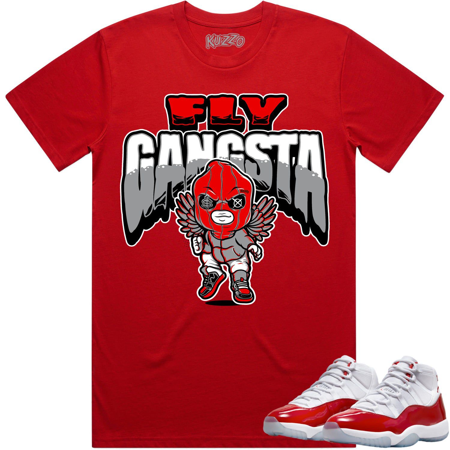 Jordan 11 Cherry 11s Shirt to Match - RED FLY GANGSTA