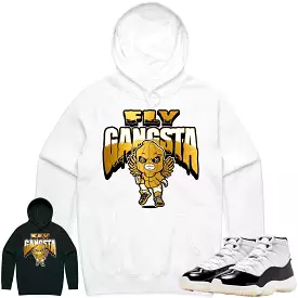 Jordan 11 Gratitude 11s Hoodie to Match - GOLD METALLIC FLY GANGSTA