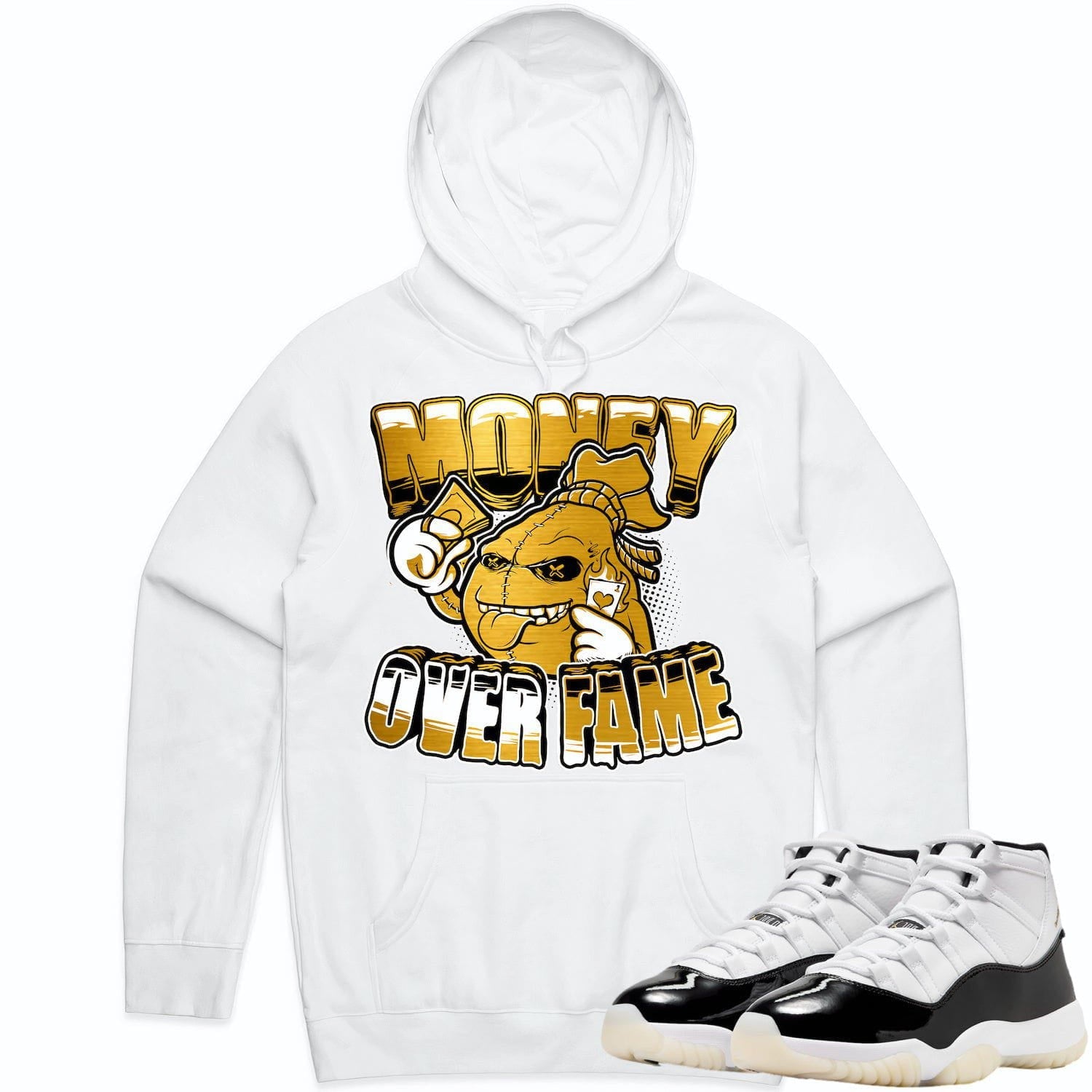 Jordan 11 Gratitude 11s Hoodie to Match - GOLD METALLIC MOF