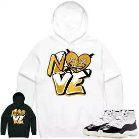 Jordan 11 Gratitude 11s Hoodie to Match - GOLD METALLIC NO LOVE BAWS