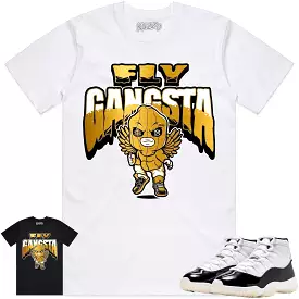 Jordan 11 Gratitude 11s Shirt to Match - GOLD METALLIC FLY GANGSTA