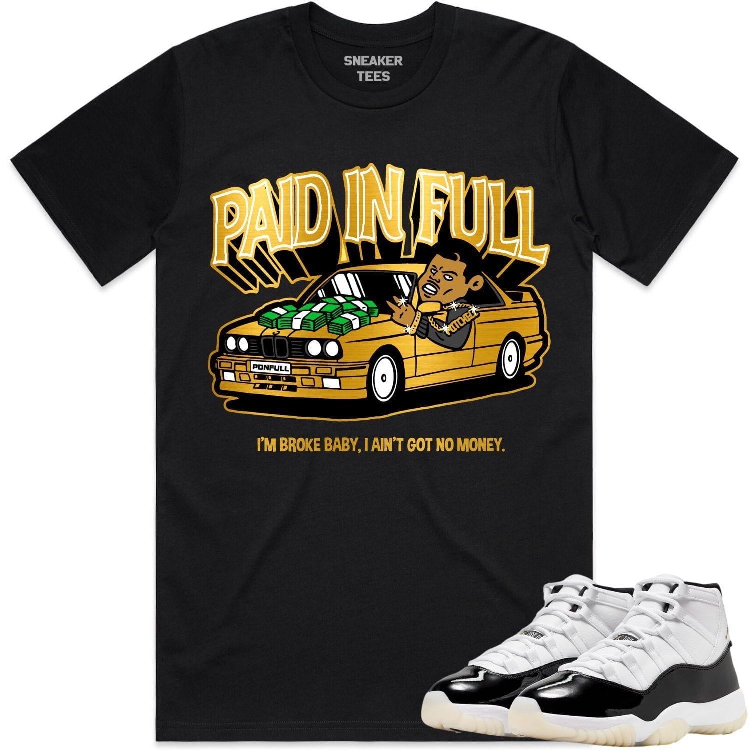 Jordan 11 Gratitude 11s Shirt to Match - GOLD METALLIC PAID