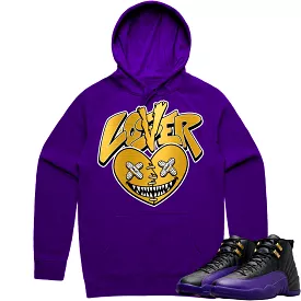 Jordan 12 Field Purple 12s Hoodie to Match - GOLD METALLIC LOVER LOSER BAWS