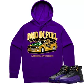 Jordan 12 Field Purple 12s Hoodie to Match - GOLD METALLIC PAID