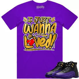 Jordan 12 Field Purple 12s Shirt to Match - GOLD METALLIC LOVED