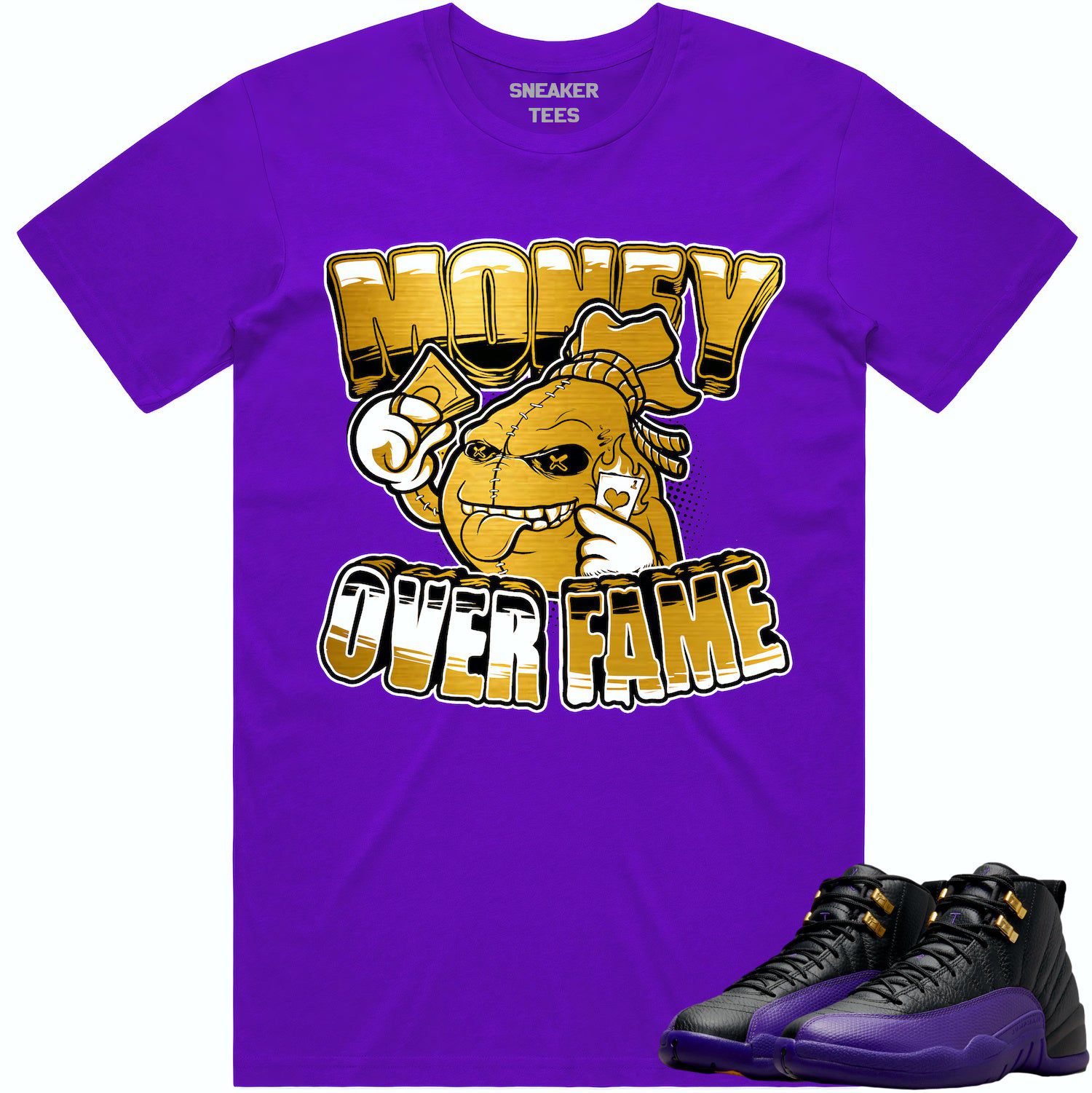 Jordan 12 Field Purple 12s Shirt to Match - GOLD METALLIC MOF