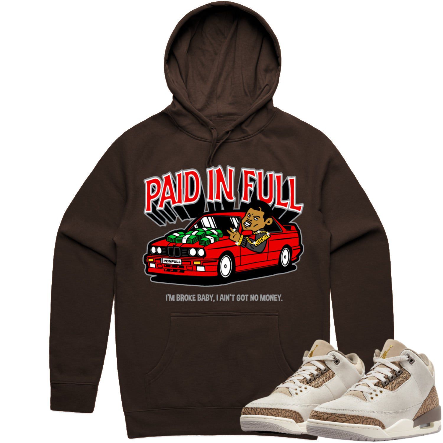 Jordan 3 Palomino 3s Hoodie to Match - RED PAID