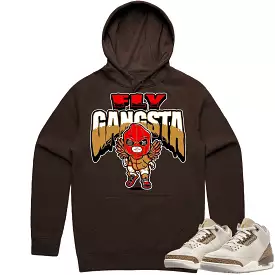 Jordan 3 Palomino 3s Hoodie to Match - WHEAT FLY GANGSTA