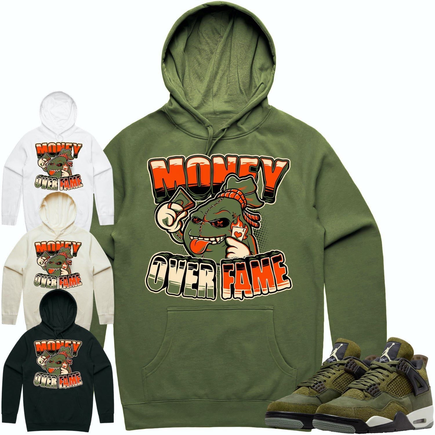 Jordan 4 Craft Olive 4s Hoodie to Match - CELADON MOF