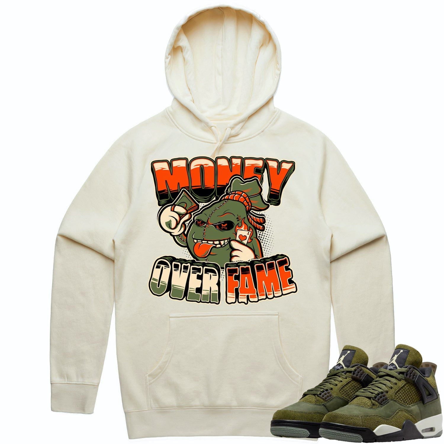 Jordan 4 Craft Olive 4s Hoodie to Match - CELADON MOF