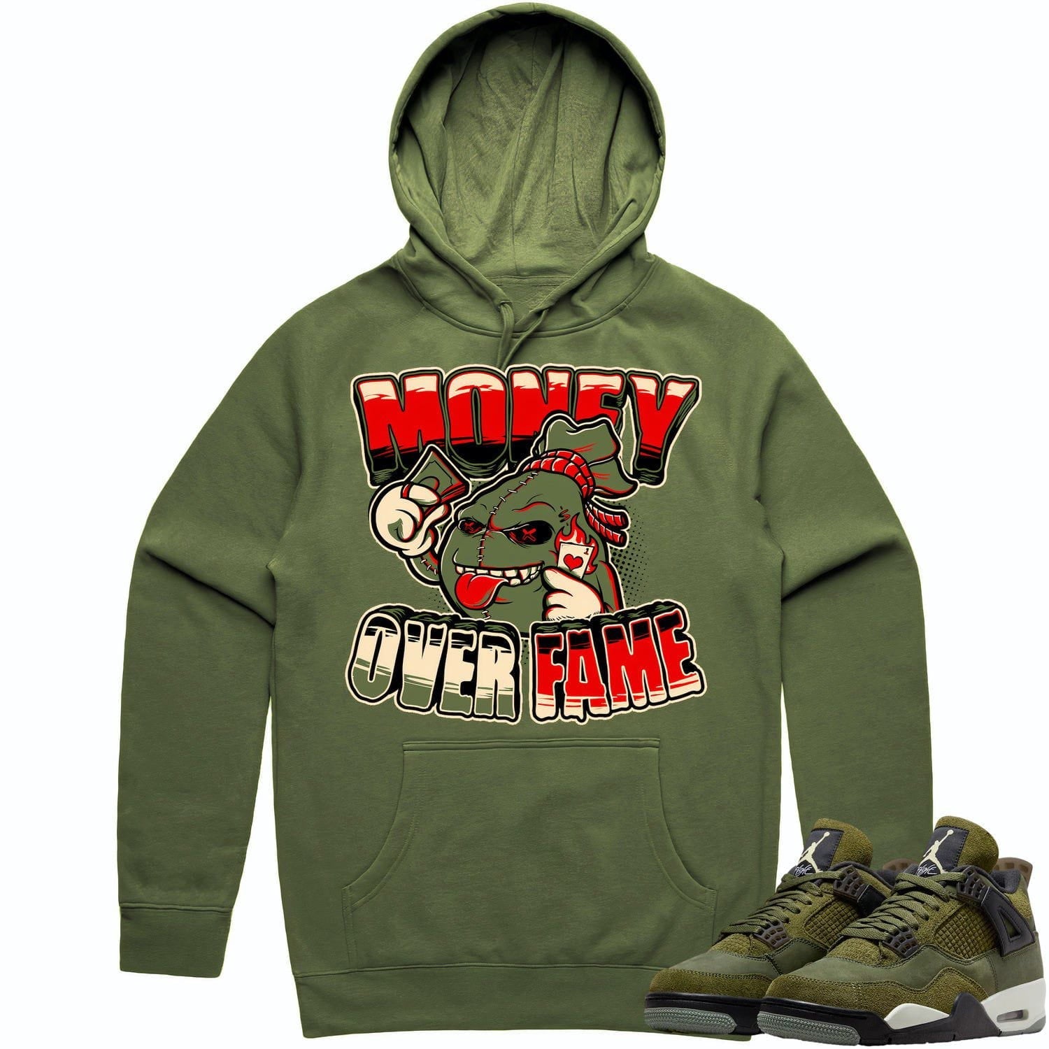 Jordan 4 Craft Olive 4s Hoodie to Match - OLIVE MOF