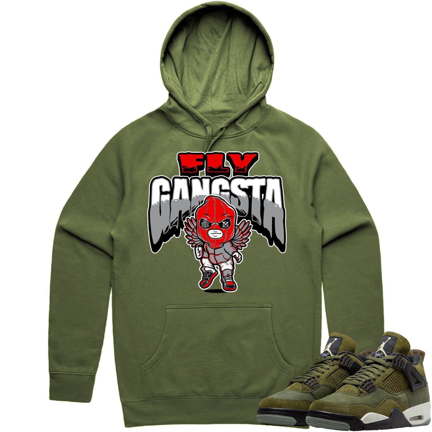 Jordan 4 Craft Olive 4s Hoodie to Match - RED FLY GANGSTA