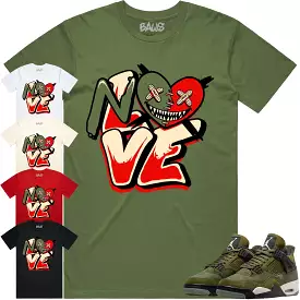 Jordan 4 Craft Olive 4s Shirt to Match - OLIVE NO LOVE BAWS