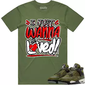 Jordan 4 Craft Olive 4s Shirt to Match - RED LOVED