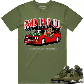 Jordan 4 Craft Olive 4s Shirt to Match - RED PAID