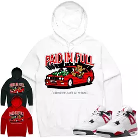 Jordan 4 Red Cement 4s Hoodie to Match - RED PAID