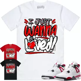 Jordan 4 Red Cement 4s Shirt to Match - RED LOVED