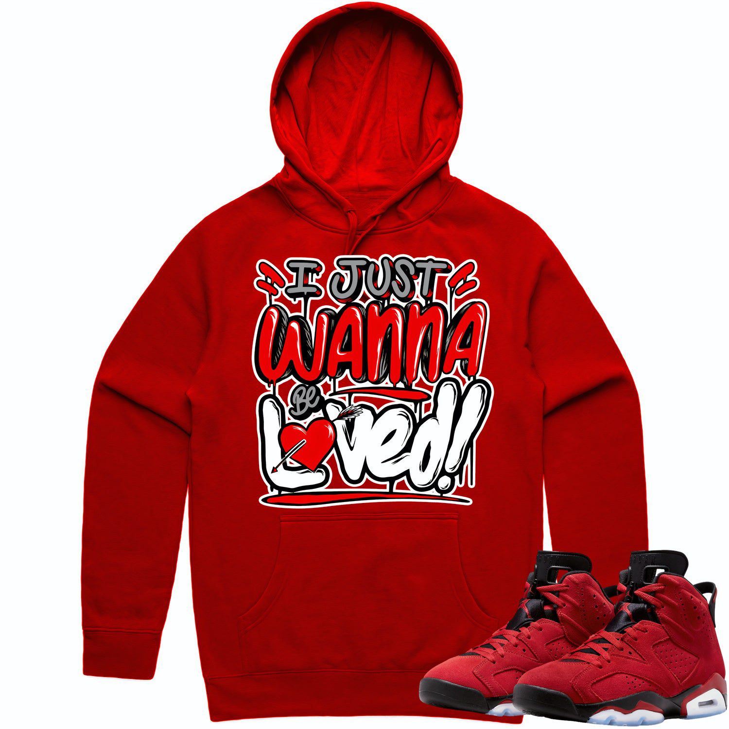 Jordan 6 Toro Bravo 6s Hoodie to Match - RED LOVED