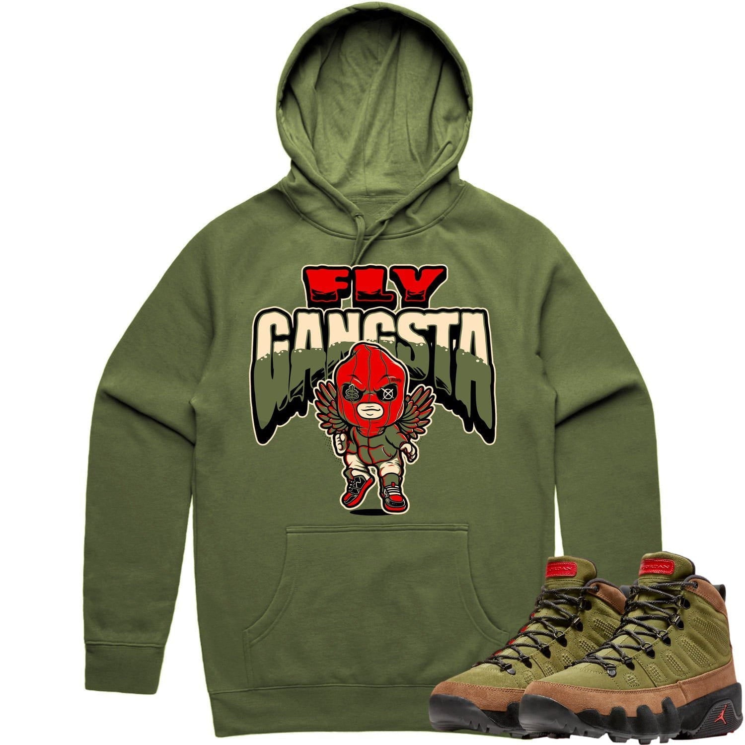 Jordan 9 Beef Broccoli 9s Hoodie to Match - OLIVE FLY GANGSTA