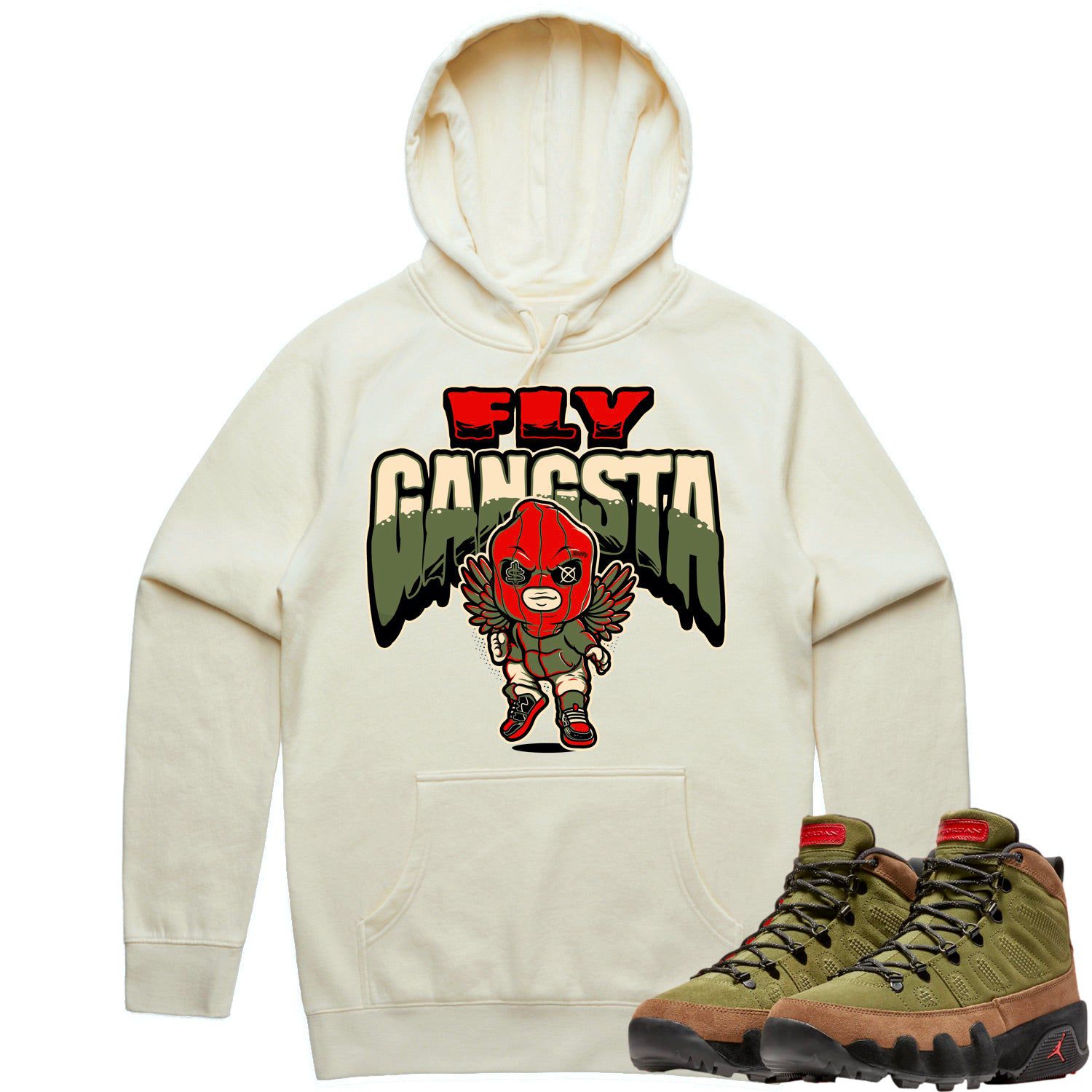 Jordan 9 Beef Broccoli 9s Hoodie to Match - OLIVE FLY GANGSTA