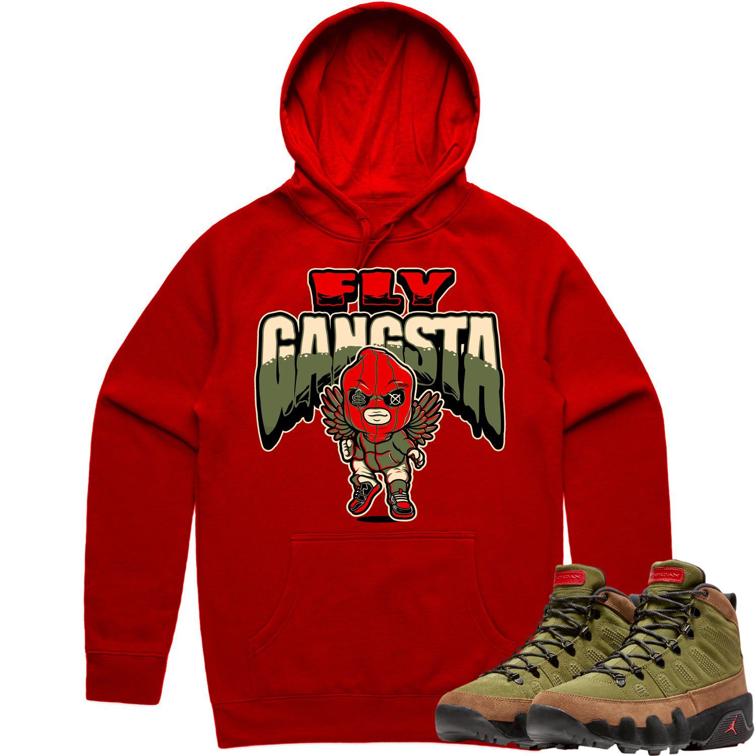 Jordan 9 Beef Broccoli 9s Hoodie to Match - OLIVE FLY GANGSTA