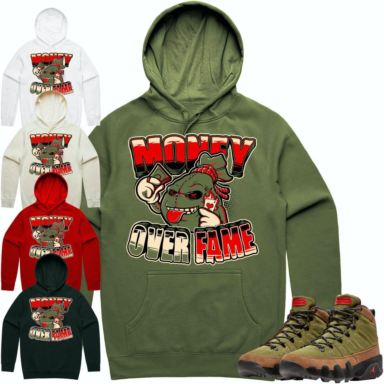 Jordan 9 Beef Broccoli 9s Hoodie to Match - OLIVE MOF