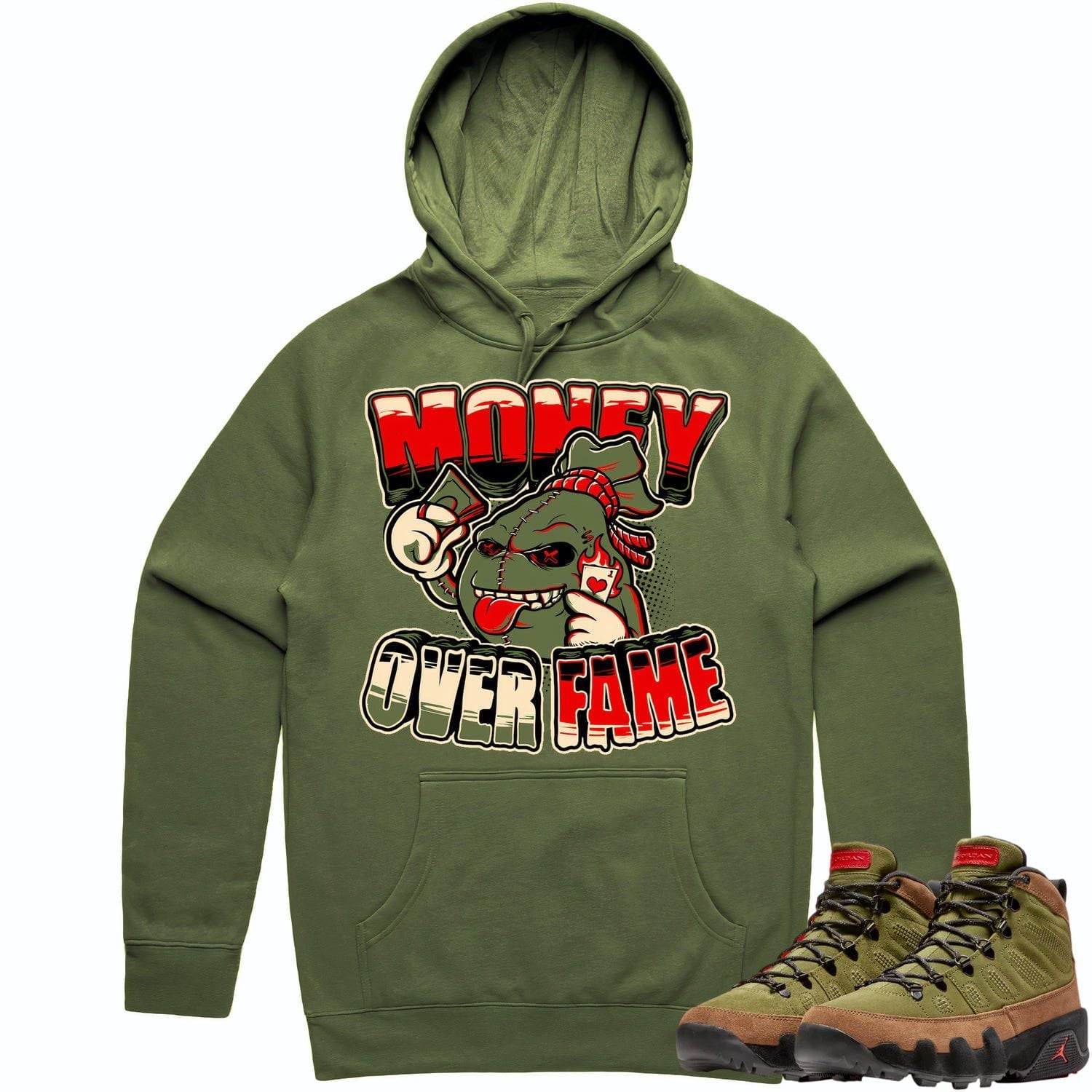 Jordan 9 Beef Broccoli 9s Hoodie to Match - OLIVE MOF