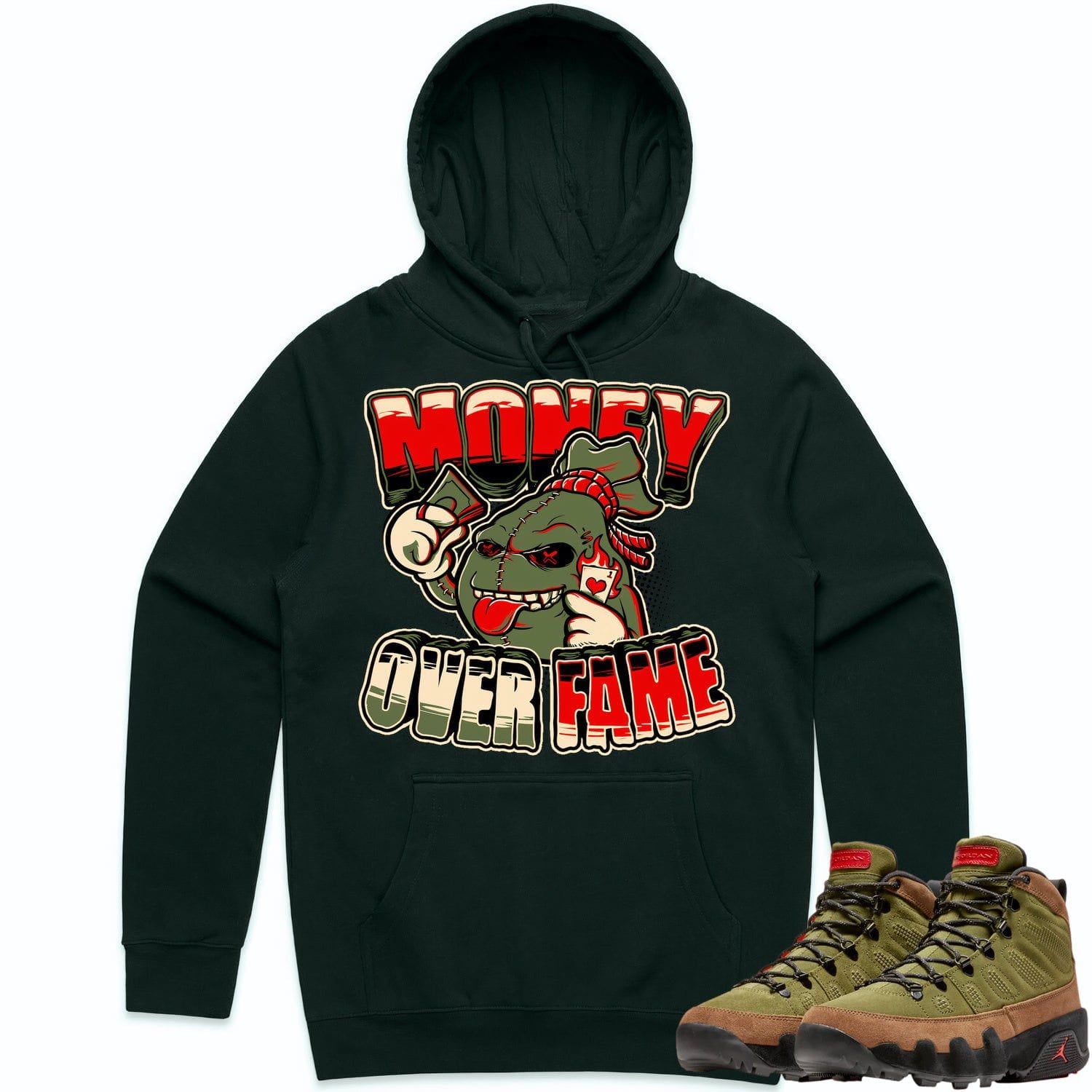 Jordan 9 Beef Broccoli 9s Hoodie to Match - OLIVE MOF