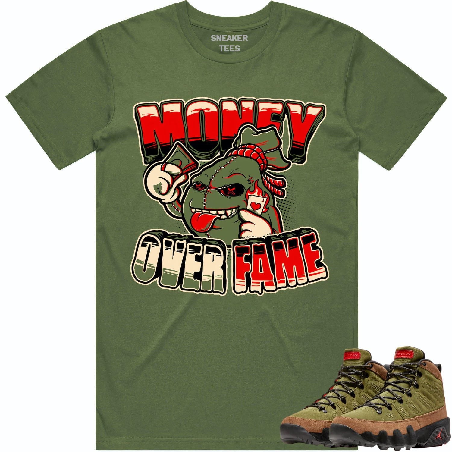 Jordan 9 Beef Broccoli 9s Shirt to Match - OLIVE MOF