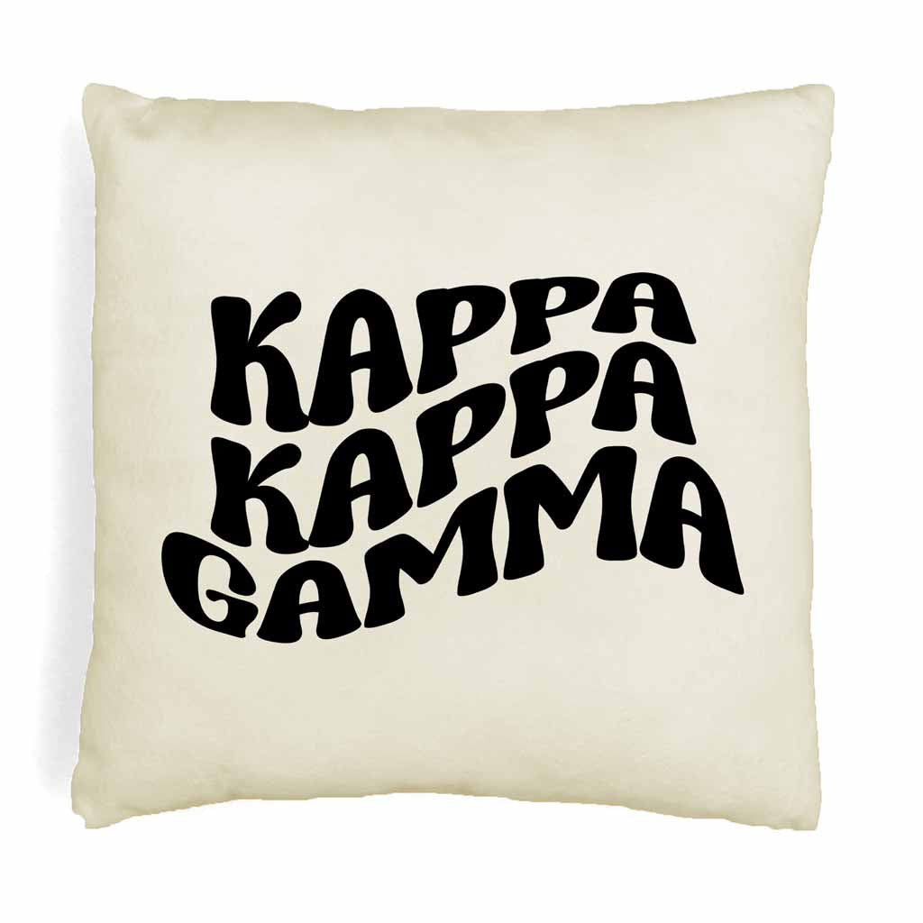 Kappa Kappa Gamma Greek Mod Design on a Sorority Throw Pillow Cover for Dorm Room or Apartment Decor