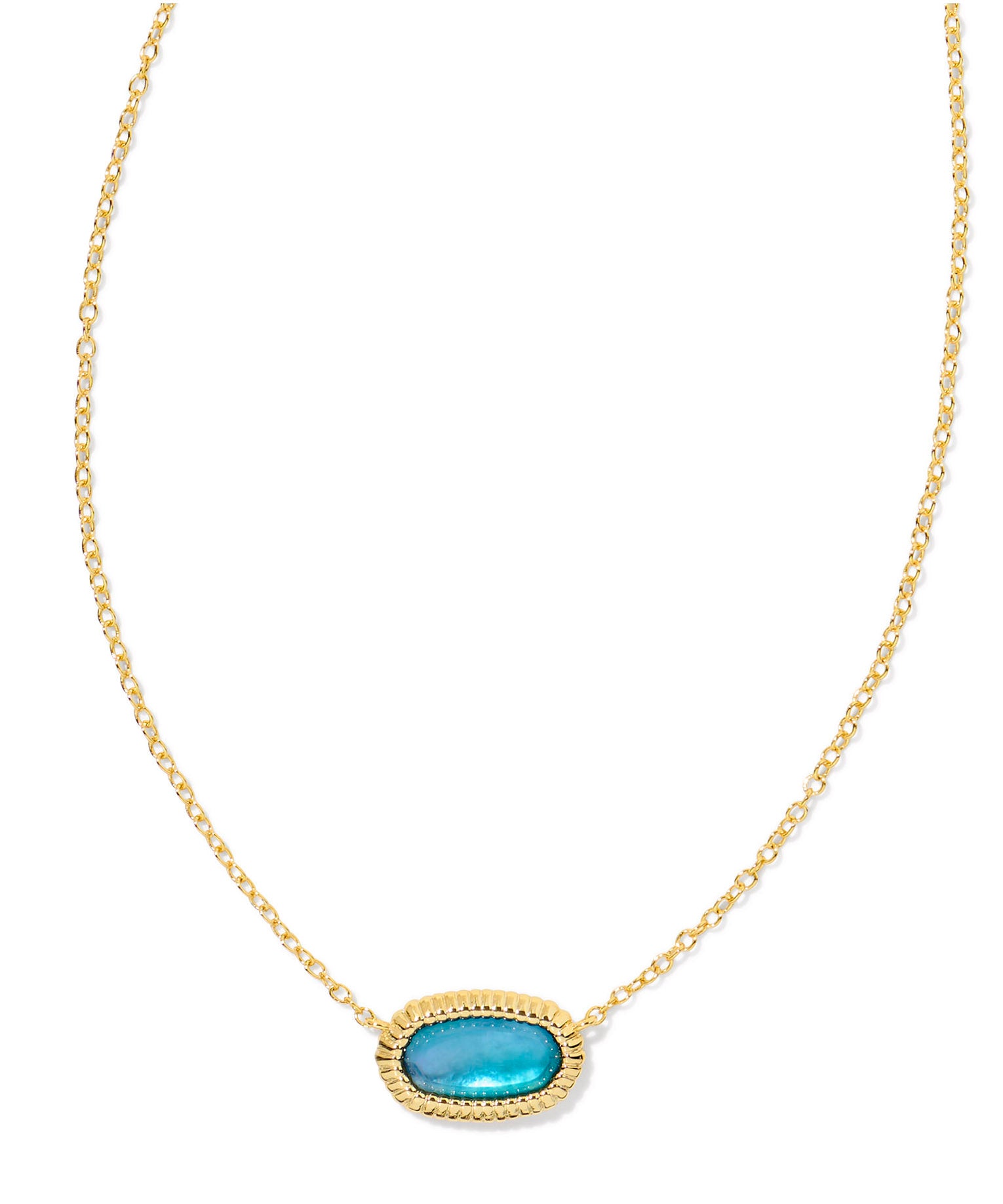 Kendra Scott Elisa Ridge Frame Necklace - Gold/Golden Abalone, Gold/Azalea Illusion, Gold/Indigo Watercolor OR Silver/Ivory MOP