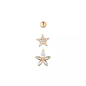 KNIGHT AND DAY Harper Rose Gold Tri Set Earrings