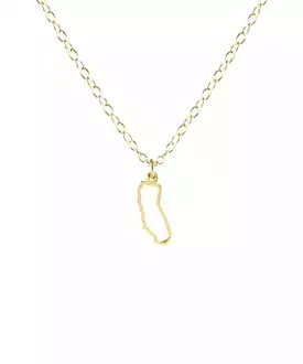 Kris Nations California Outline Charm Necklace - Gold