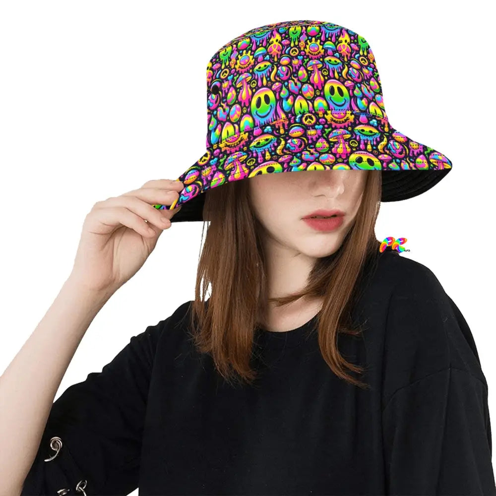 Neon Drip Unisex Rave Bucket Hat