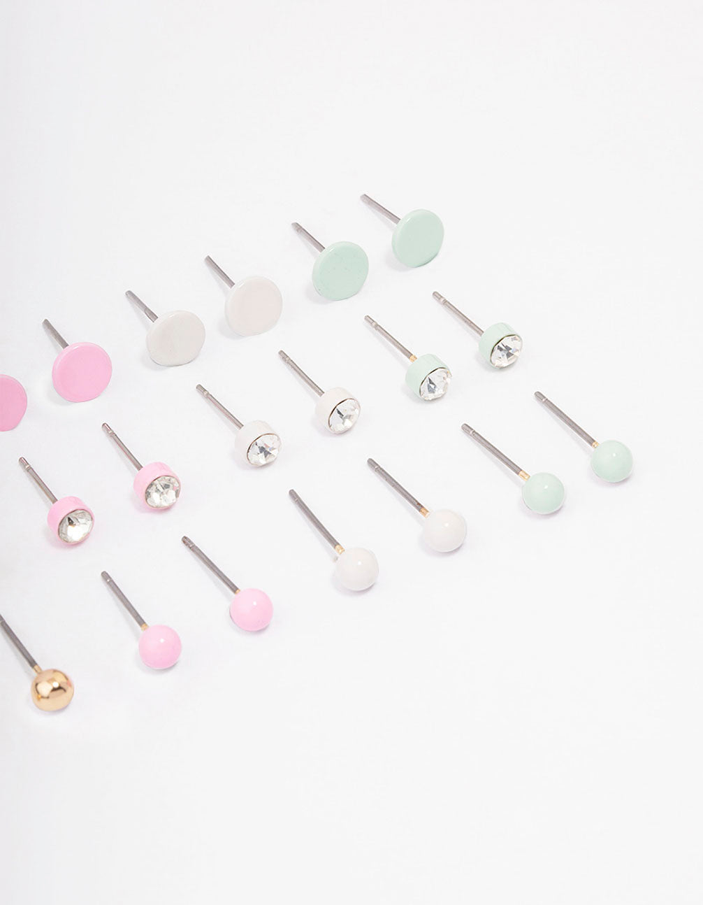 Pastel Basic Diamante Earring 12-Pack