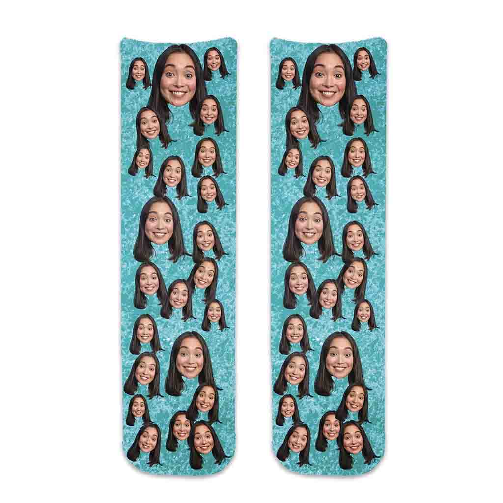 Personalized Face Socks with Photo Collage on Cotton Socks