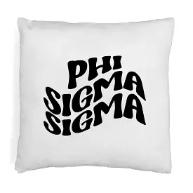 Phi Sigma Sigma Greek Mod Design on a Sorority Throw Pillow Cover for Dorm Room or Apartment Decor