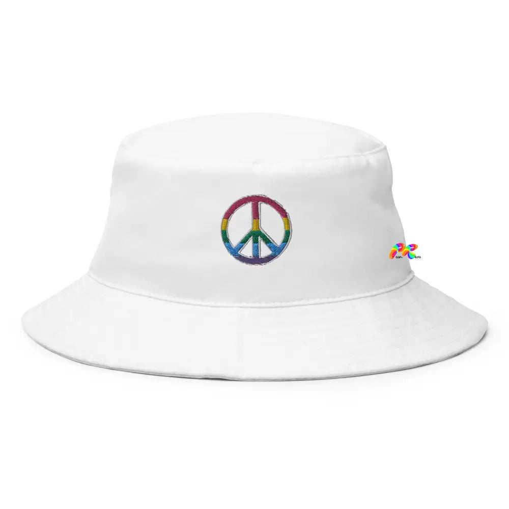 Rainbow Peace Sign Bucket Hat