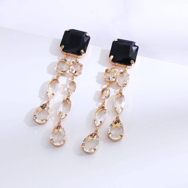 Rhinestone Tassels Earrings