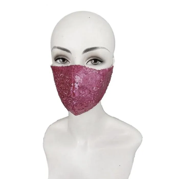 Rose Pink Sequin Mask