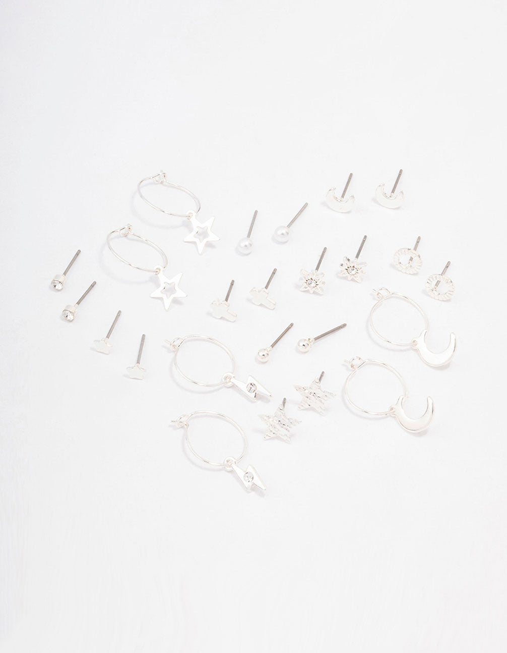 Silver Celestial Cross Earring 12-Pack