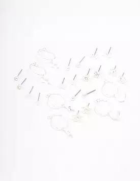 Silver Celestial Cross Earring 12-Pack