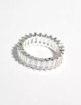 Silver Cubic Zirconia Baguette Ring