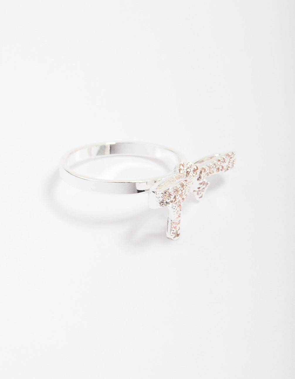 Silver Cubic Zirconia Bow Ring